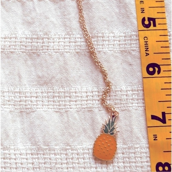 NEW! Pineapple Pierced Gold Earrings Studs Necklace for Special BOGO - Picture 5 of 6